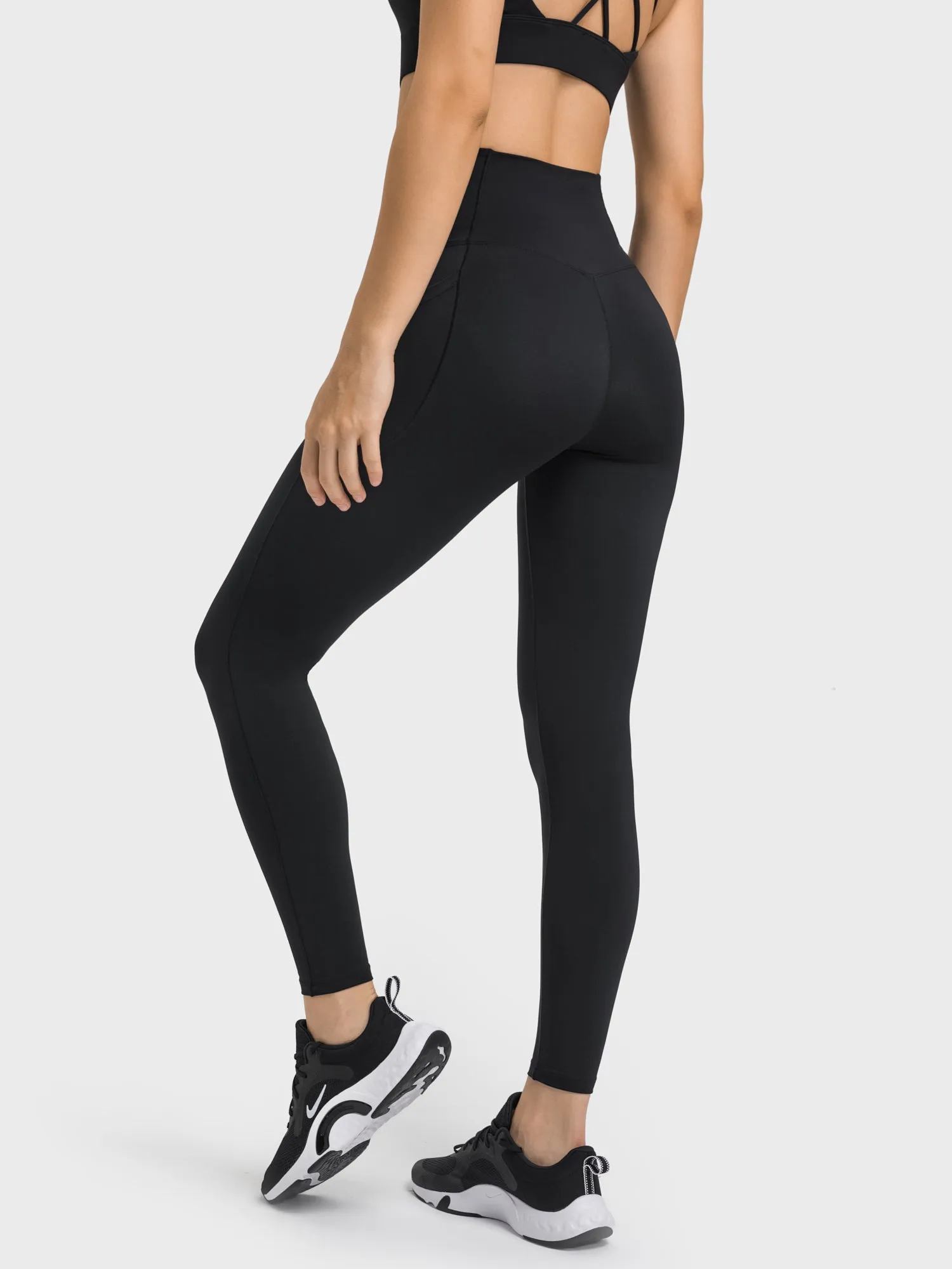 Butterly Crossover Waist Leggings with Pockets