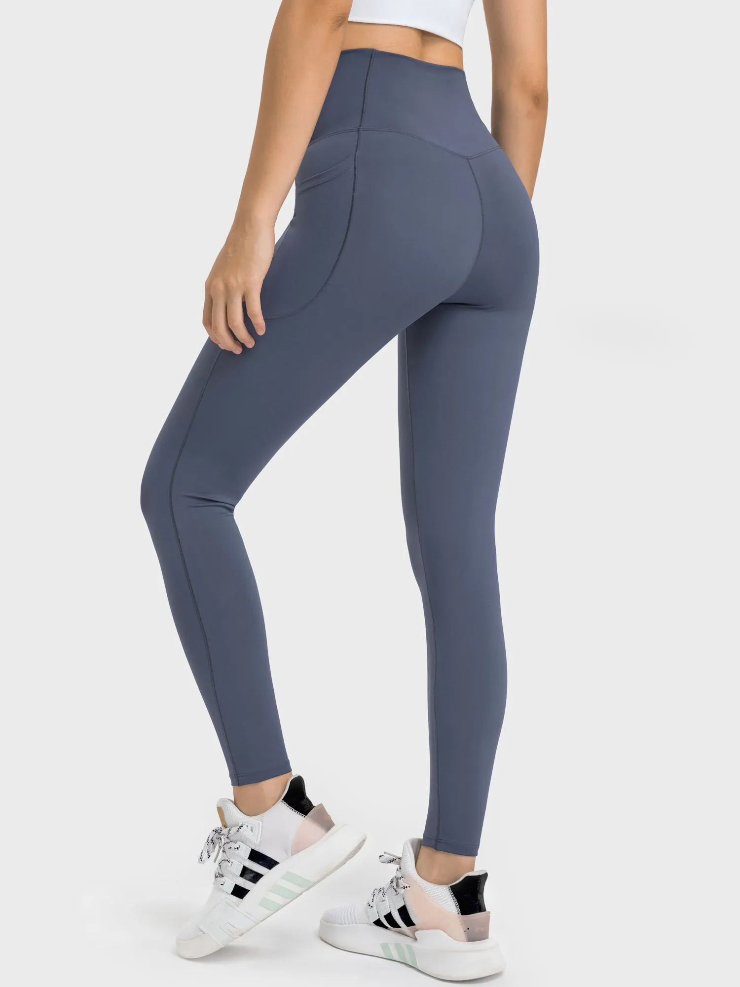 Butterly Crossover Waist Leggings with Pockets