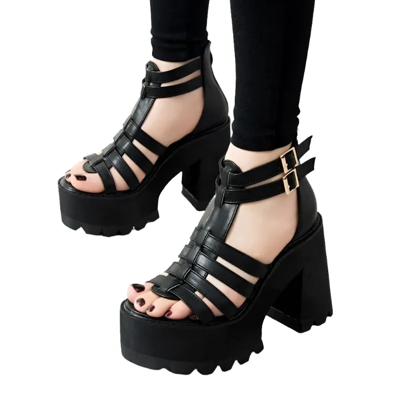 Caged Strap Chunky Sole Shoes