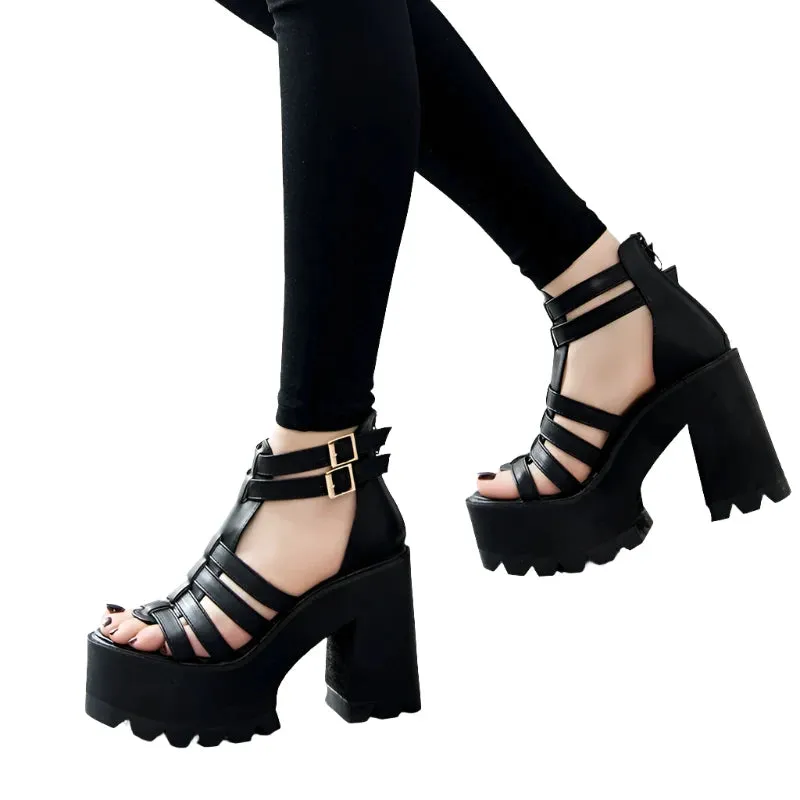 Caged Strap Chunky Sole Shoes