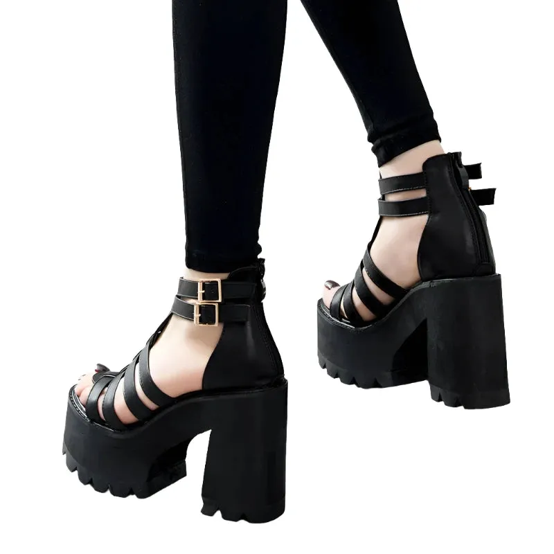 Caged Strap Chunky Sole Shoes