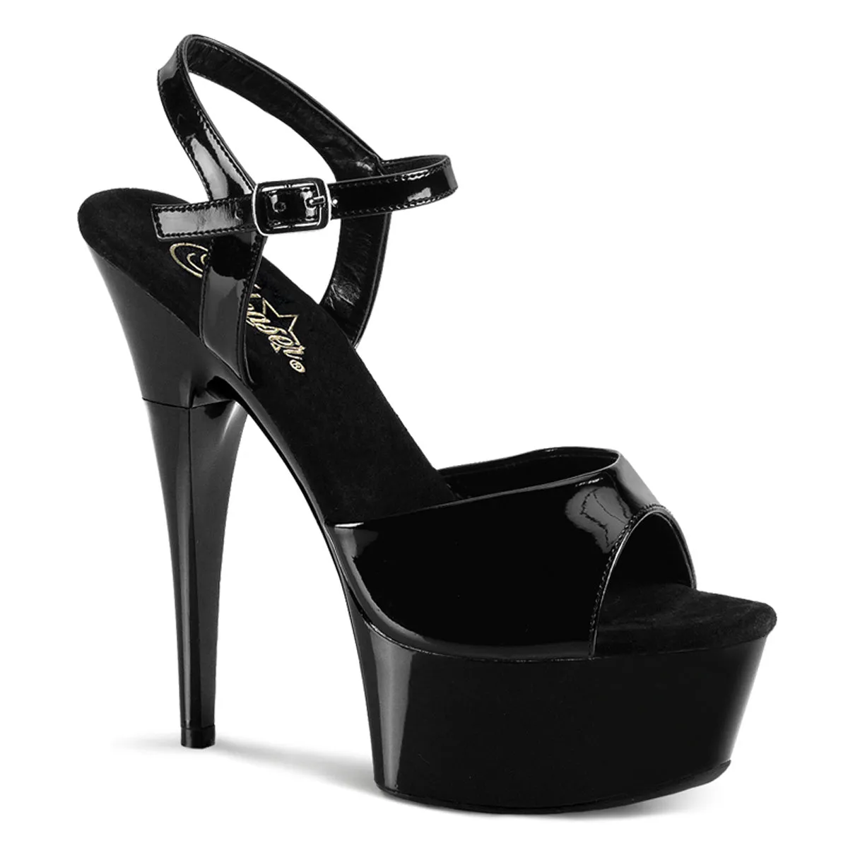 CAPTIVA-609 Black Patent Platform Sexy High Heels