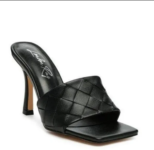 Carmen High Heeled Woven Square Toe Sandal