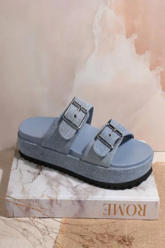 Casual Double Buckle Strap Sandal