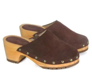 Cedrus Fine Suede Studded Clog Mules