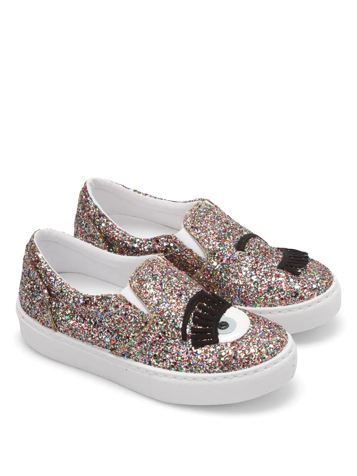 Chiara Ferragni Women's Multicolor Glitter Rainbow Flirting Flats Sneakers