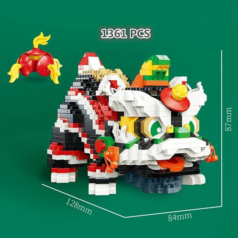 Chinese Lunar New Year Lion Dance Nano Building Block Sets | NEW