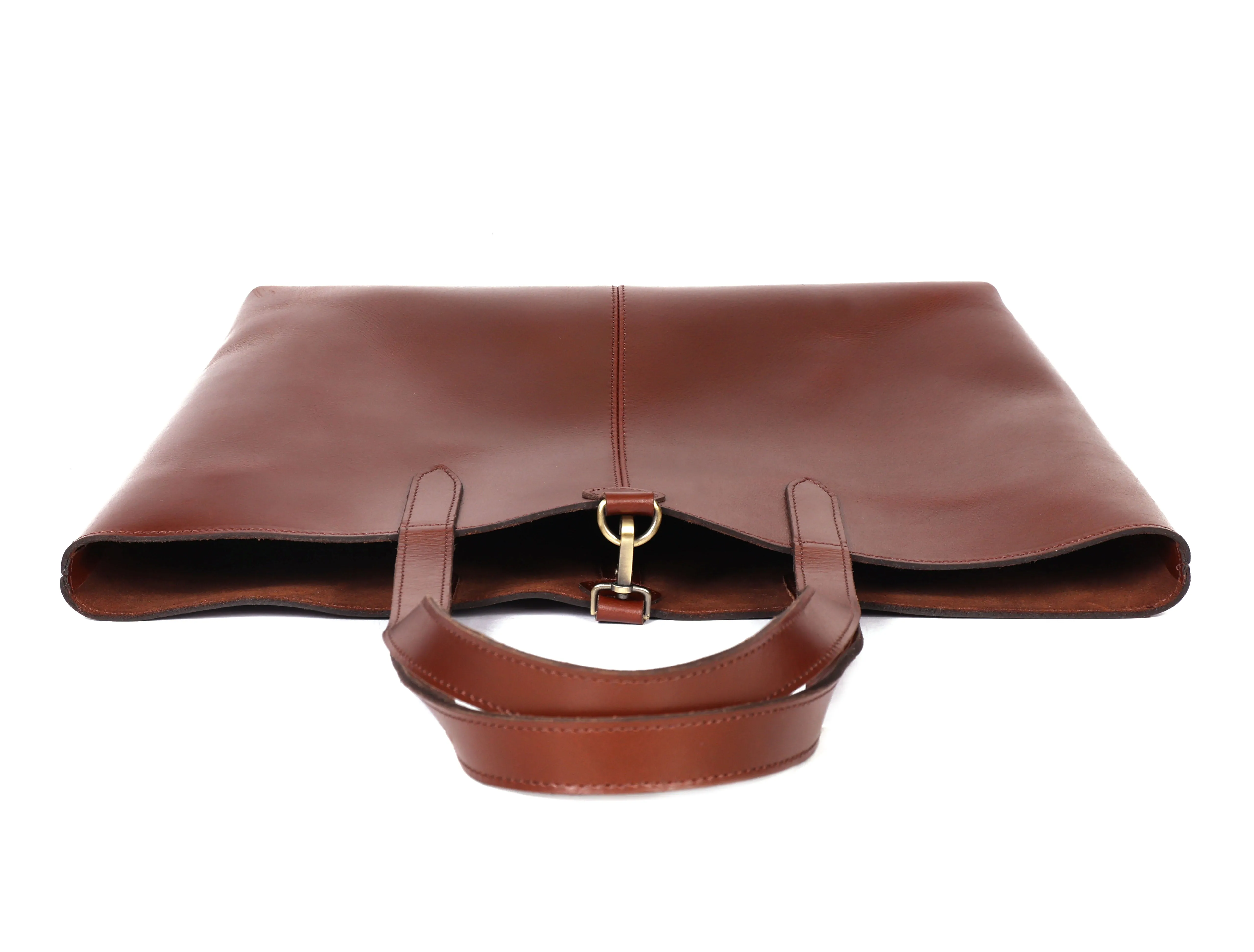 Classic Brown Leather Tote Bag - Elegance Meets Functionality.  Art: BG-1750