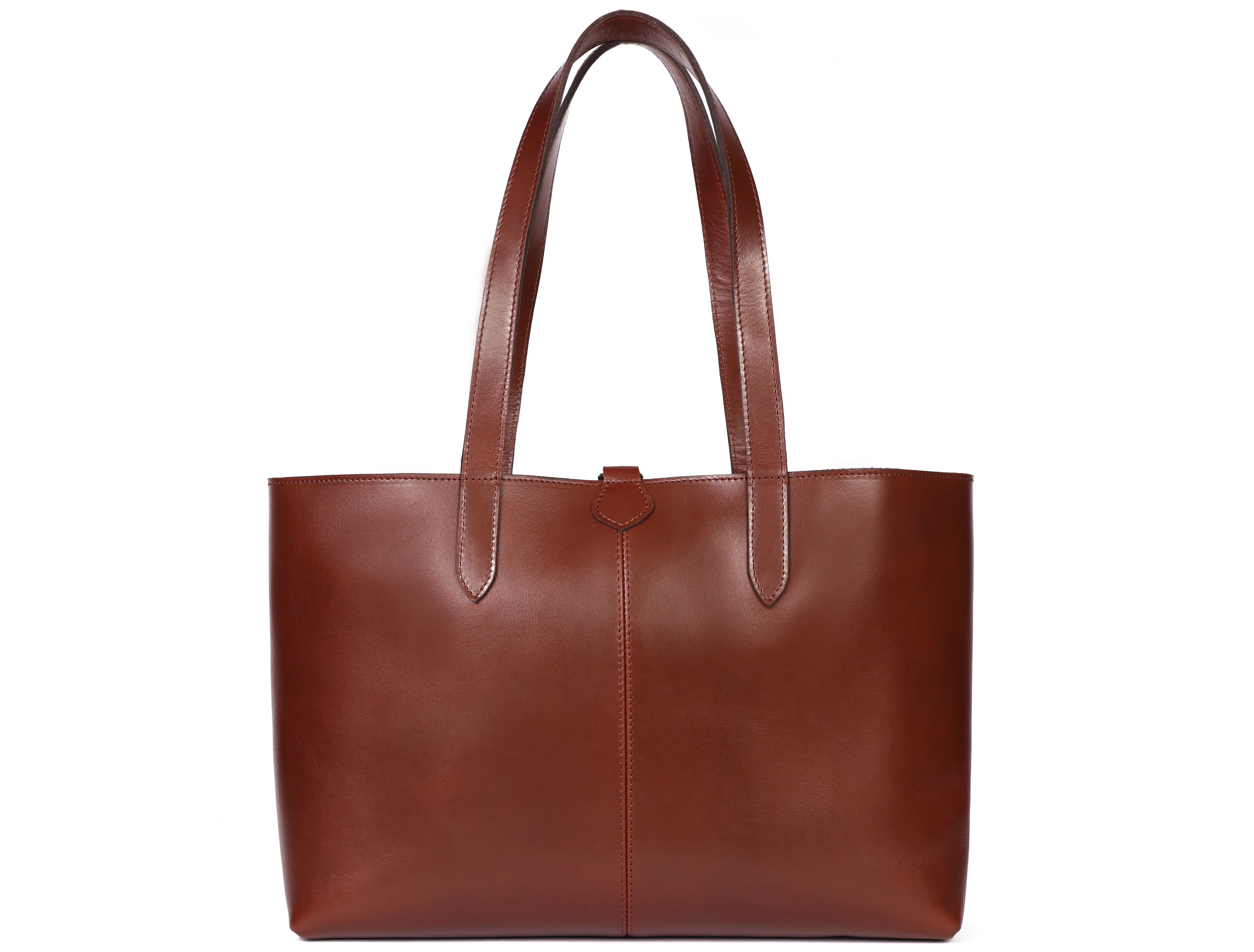 Classic Brown Leather Tote Bag - Elegance Meets Functionality.  Art: BG-1750