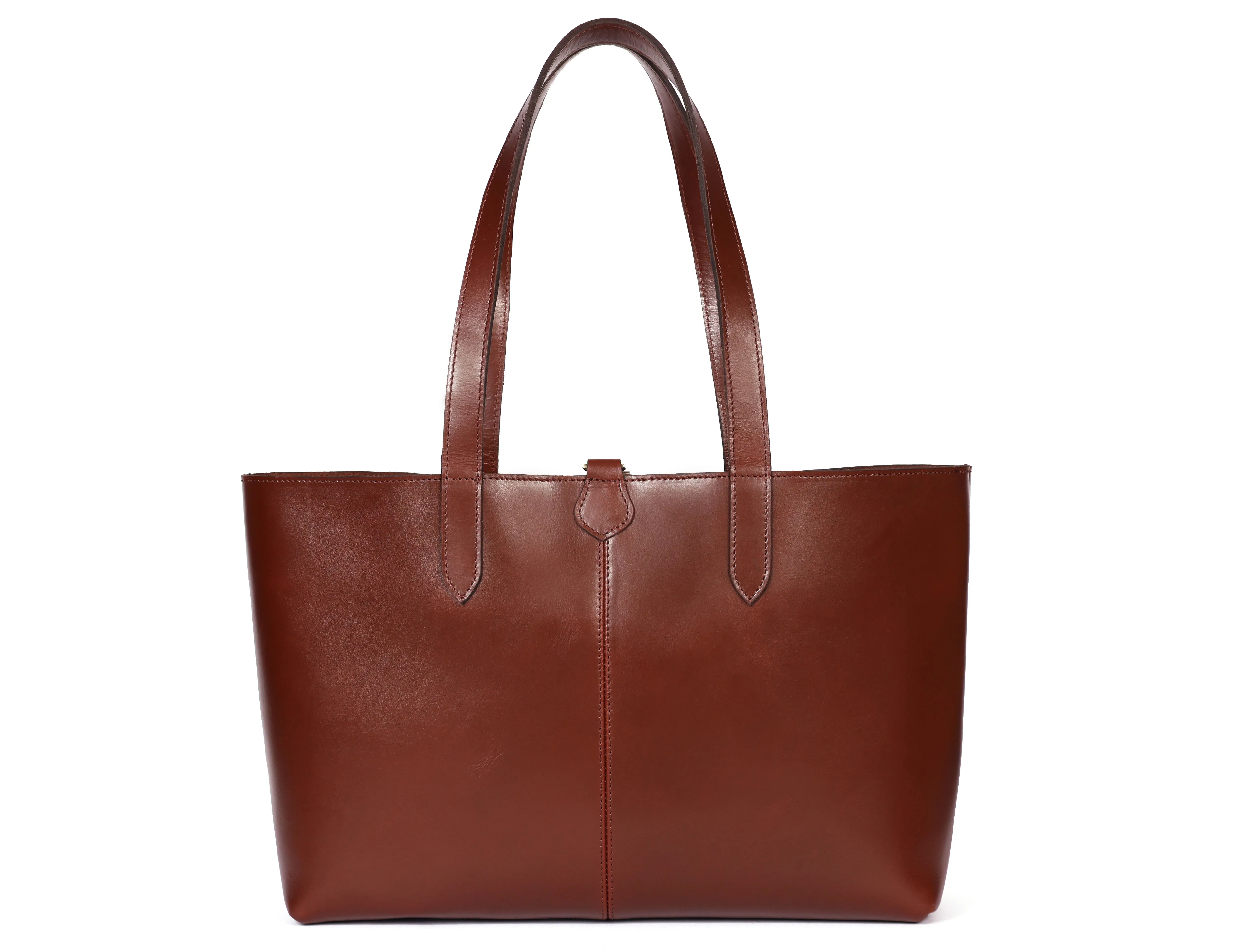 Classic Brown Leather Tote Bag - Elegance Meets Functionality.  Art: BG-1750