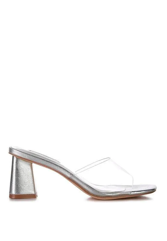 Clear Flirt Clear Strap Slip On Heels