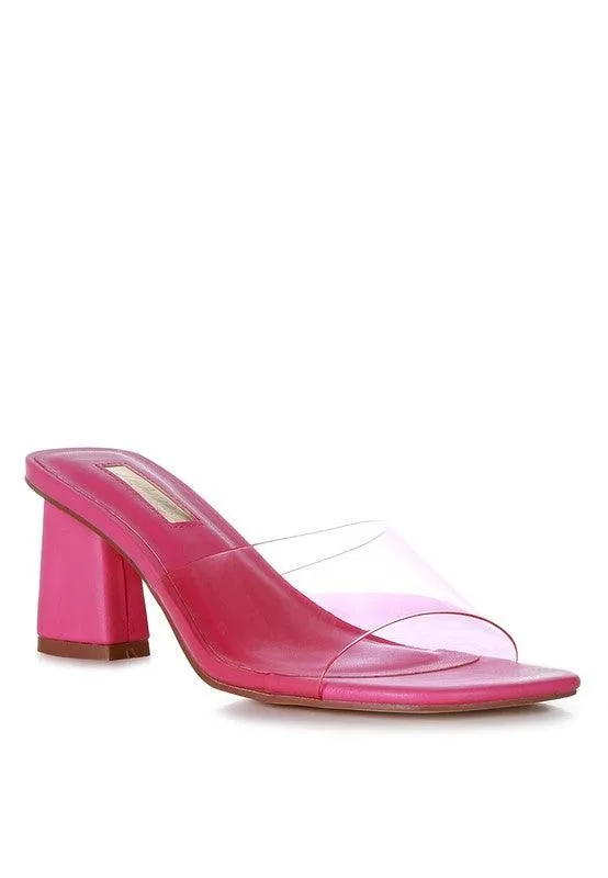 Clear Flirt Clear Strap Slip On Heels