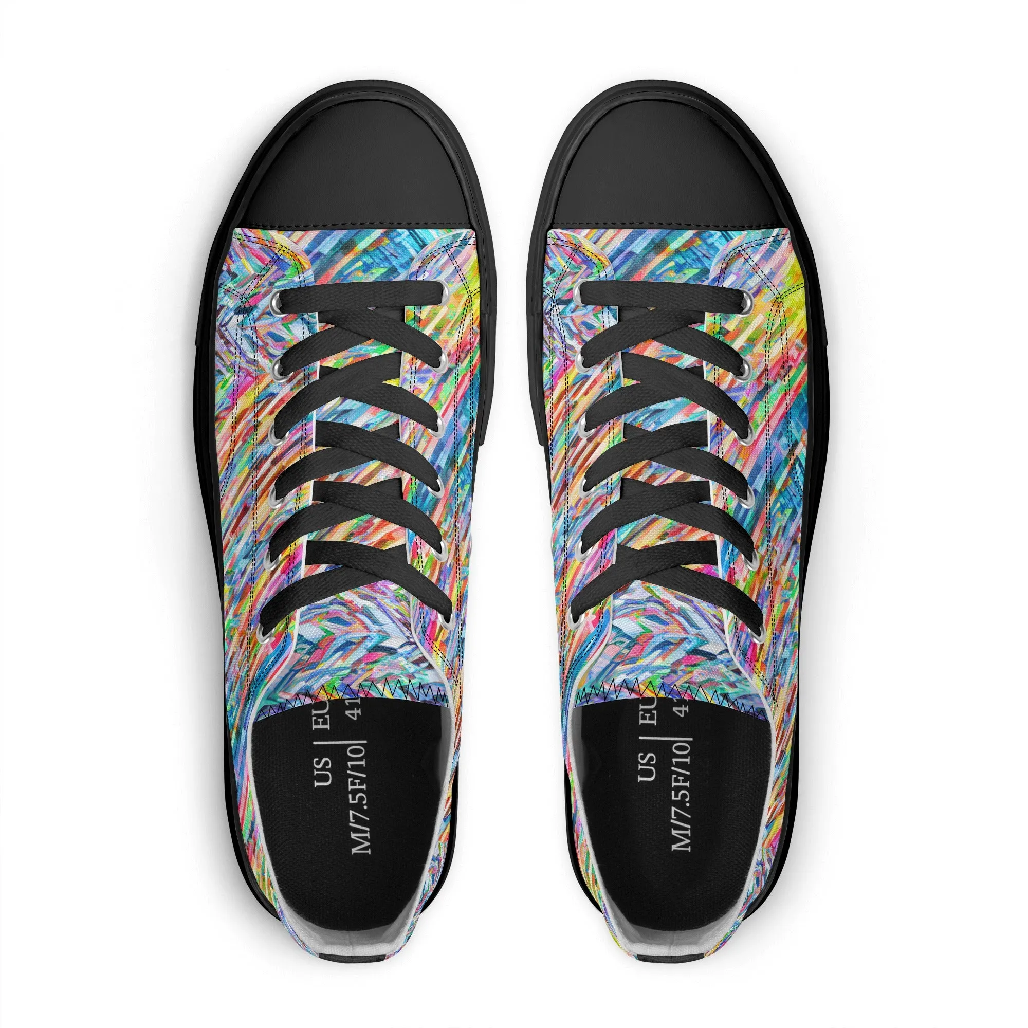 Colorful Herringbone Pattern - Womens Classic Low Top Canvas Shoes for Footwear Lovers