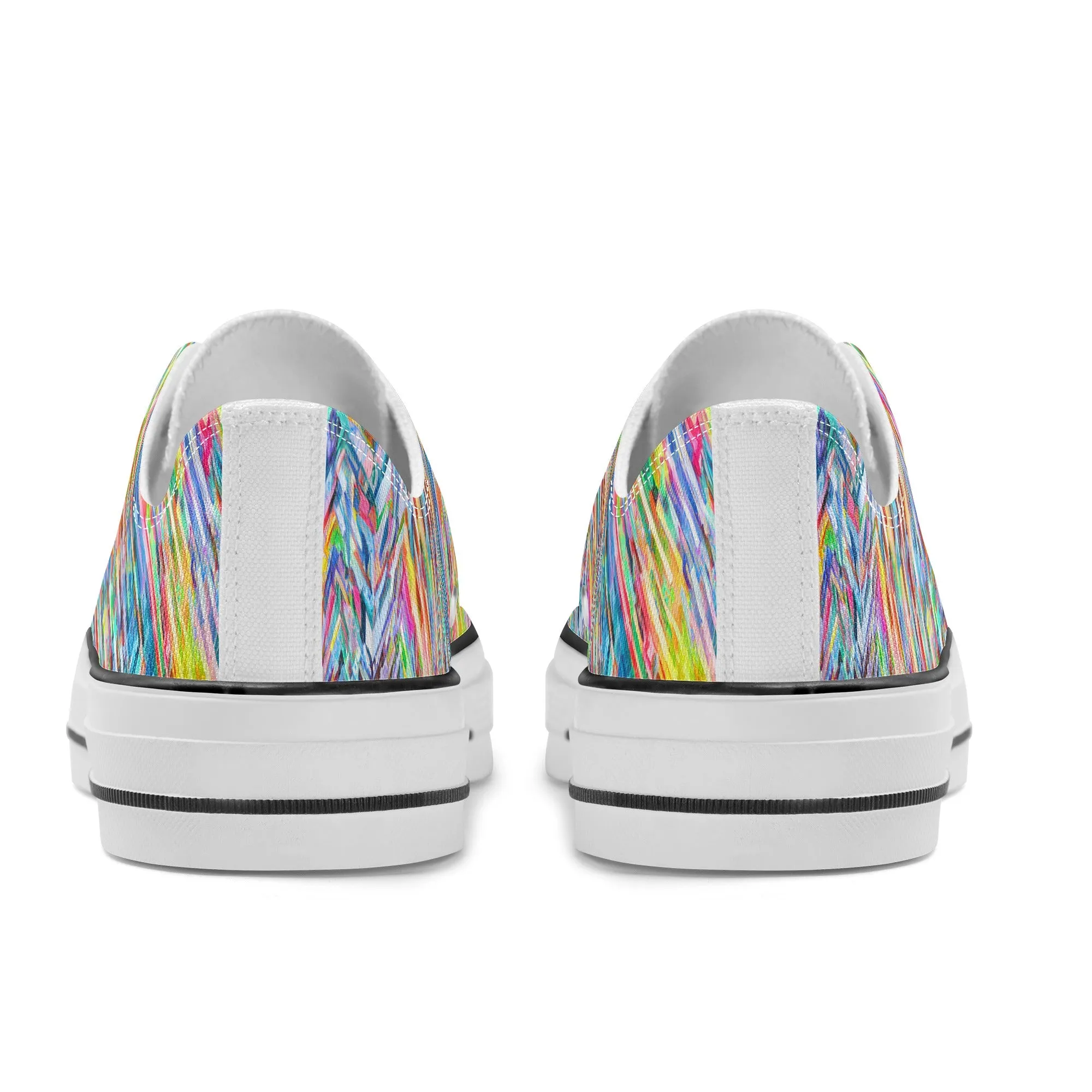 Colorful Herringbone Pattern - Womens Classic Low Top Canvas Shoes for Footwear Lovers