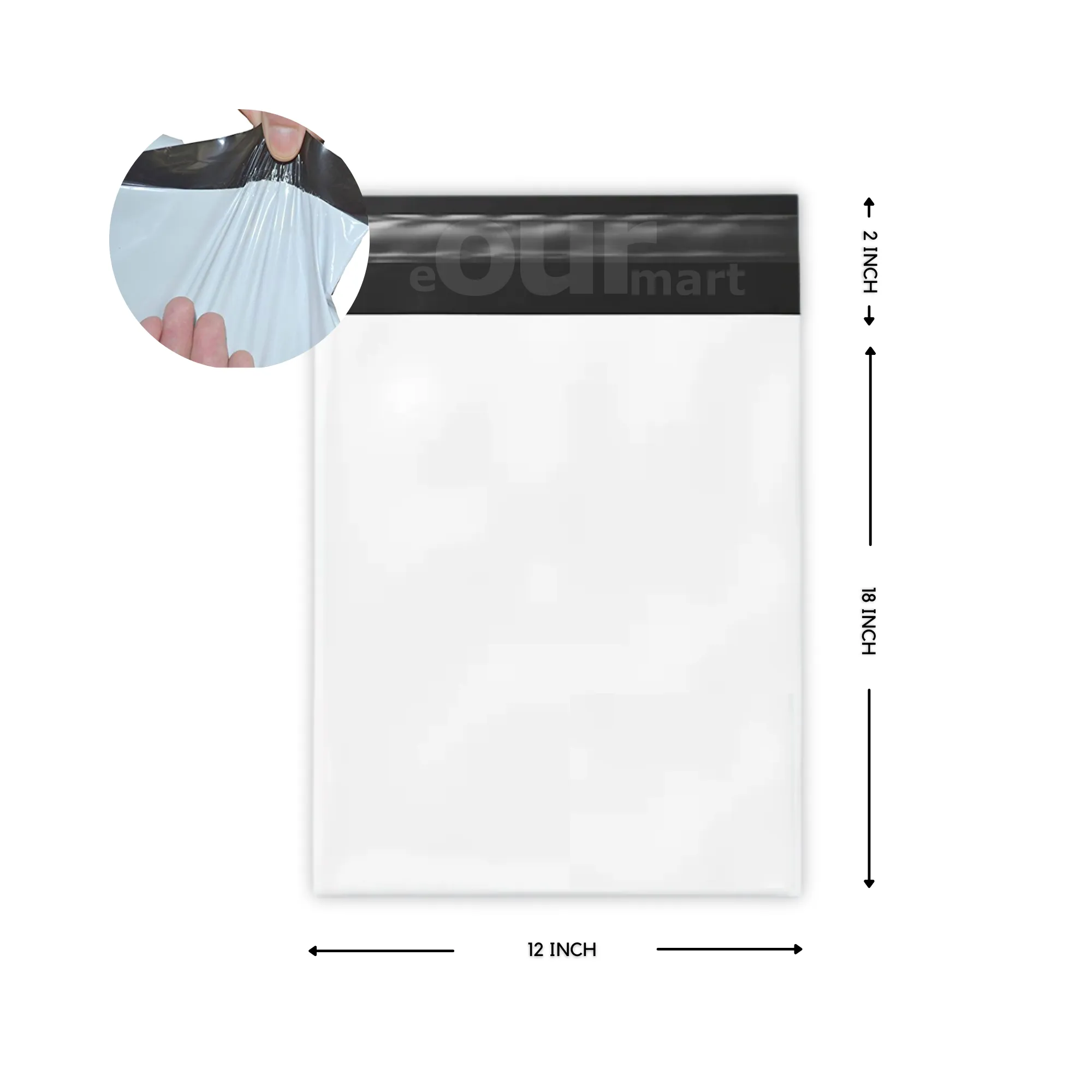 Courier Bags/Envelopes/Pouches/Cover 12X18 inches  2inch Flap  Pack of 100 Tamper Proof Plastic Polybags for Shipping/Packing (With POD)