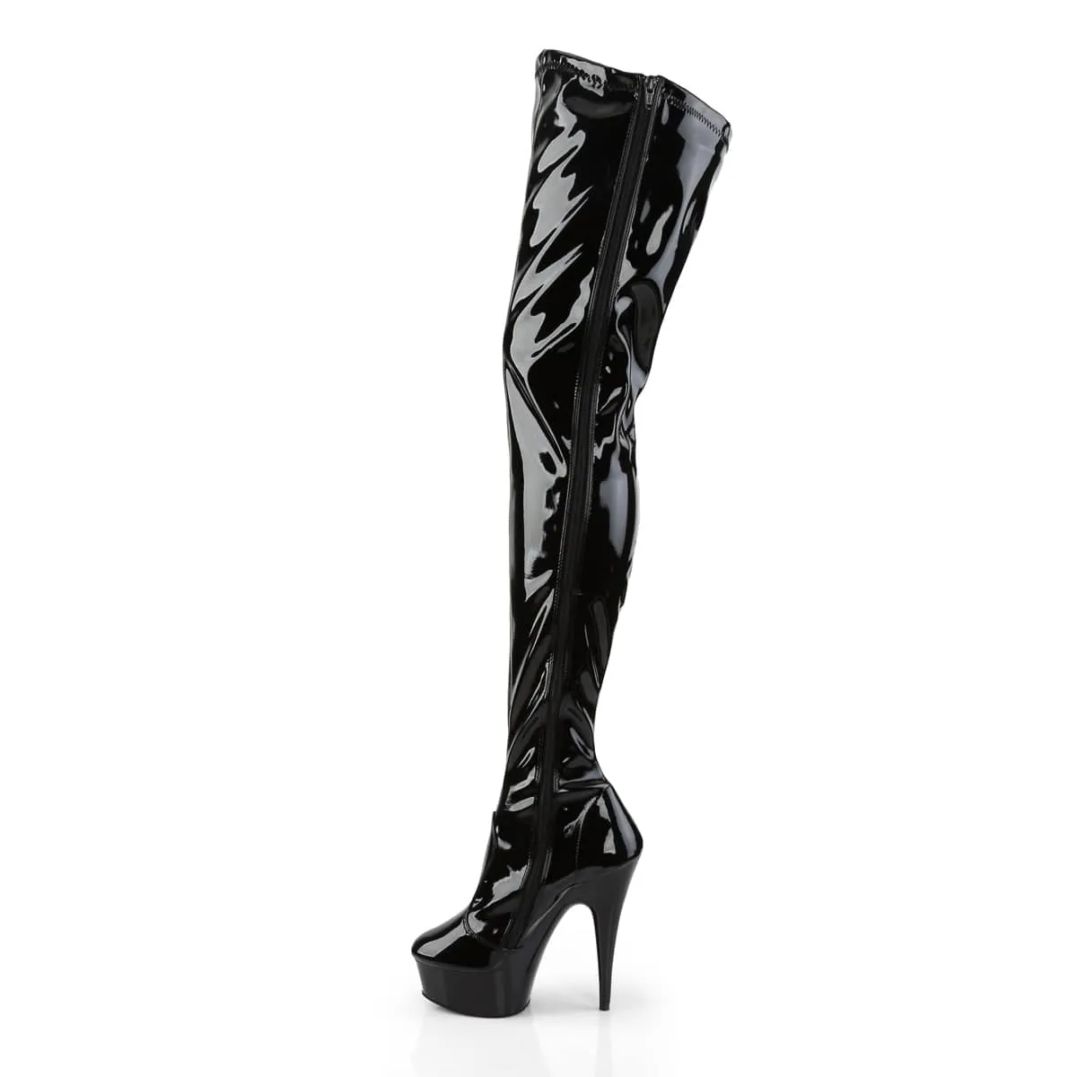 DELIGHT-4000 Black Thigh High Boots