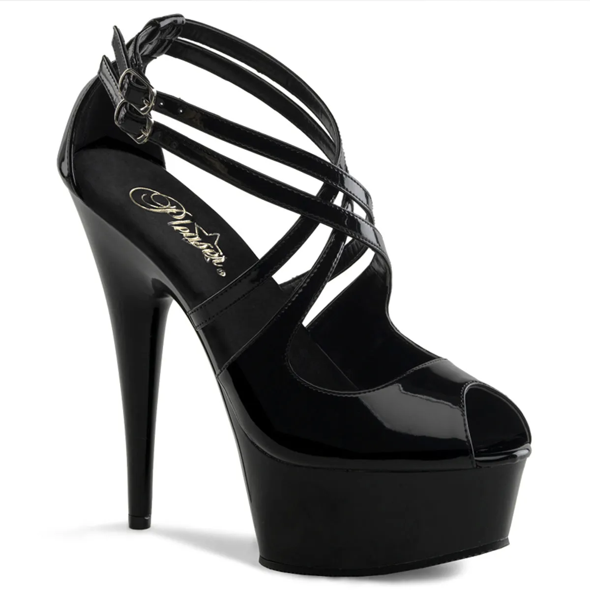 DELIGHT-612 Peep Toe Platform 6 Inch Heel Pump