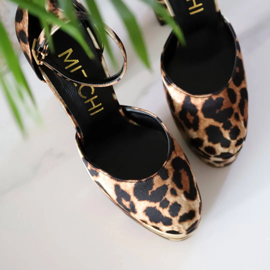 DESCARDO - leopard silk platform