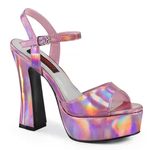 DOLLY-09 Pink Holographic Chunky Heel Demonia Clearance Sandal