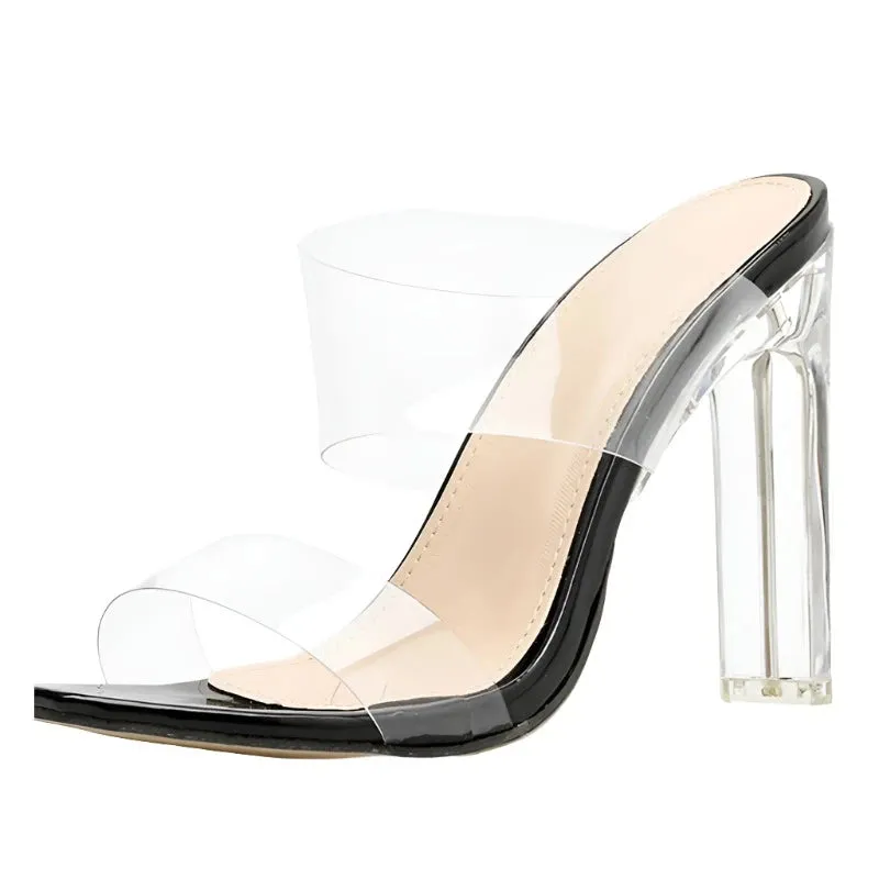 Double Strap Clear Sandals