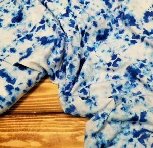 End of BOlt: 2 yards of Polyester Spandex Matte Tie Dye Swim/Activewear Knit- remnant