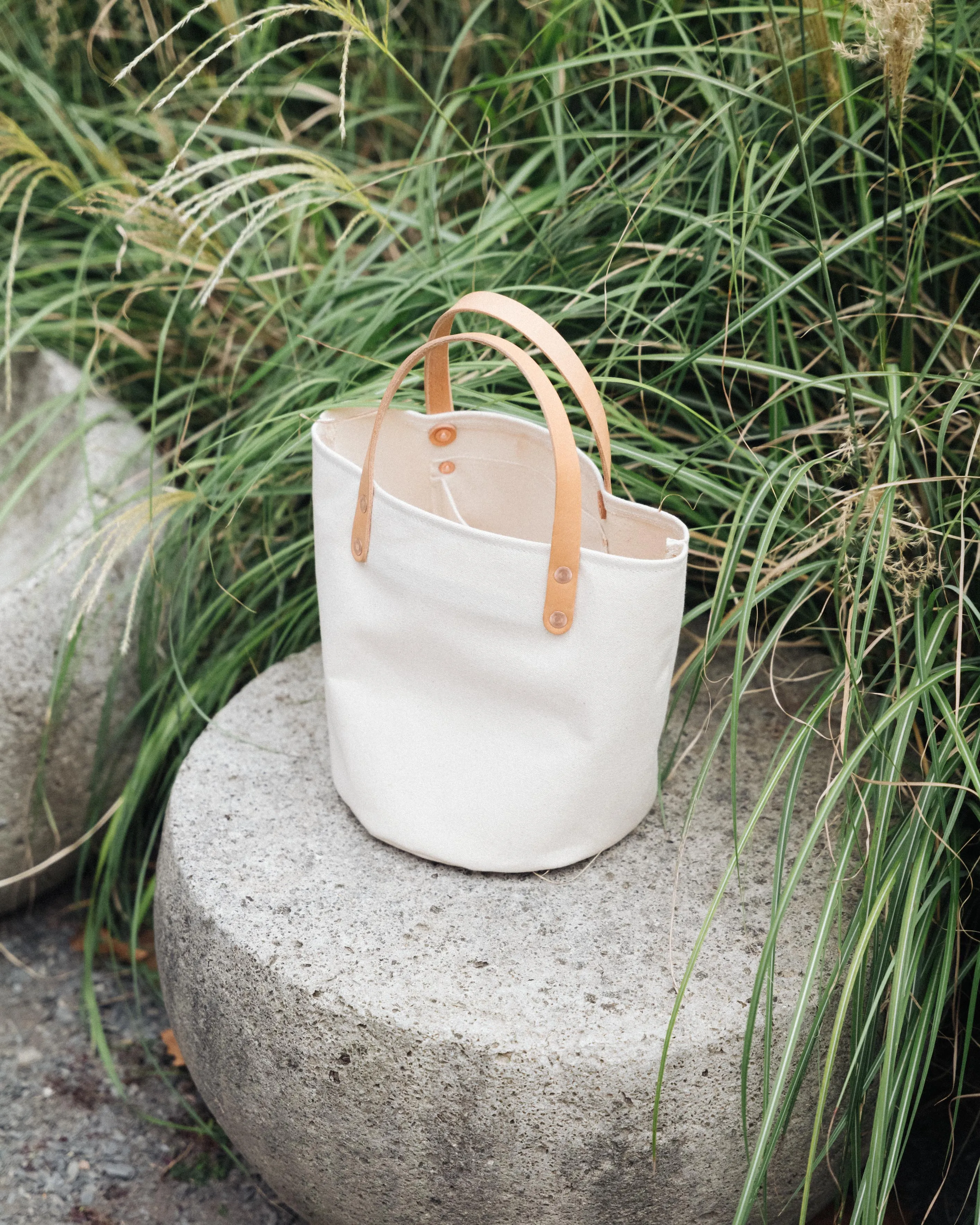 Field Tan Canvas Bucket Tote