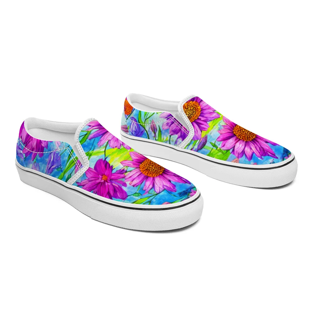 Flowers Collection - Unisex Slip-On Canvas Sneakers