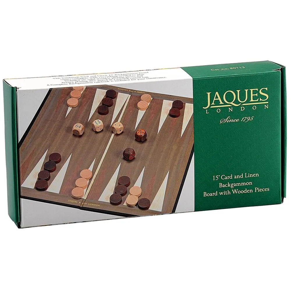 Folding Backgammon Board - 15" Board & Playing Pieces