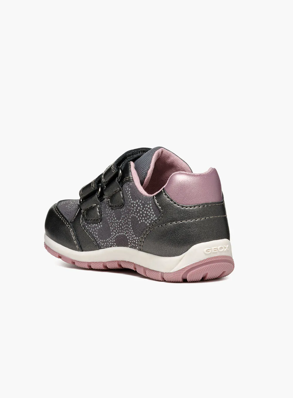 Geox Heira Baby Girl Trainers in Grey/Pink