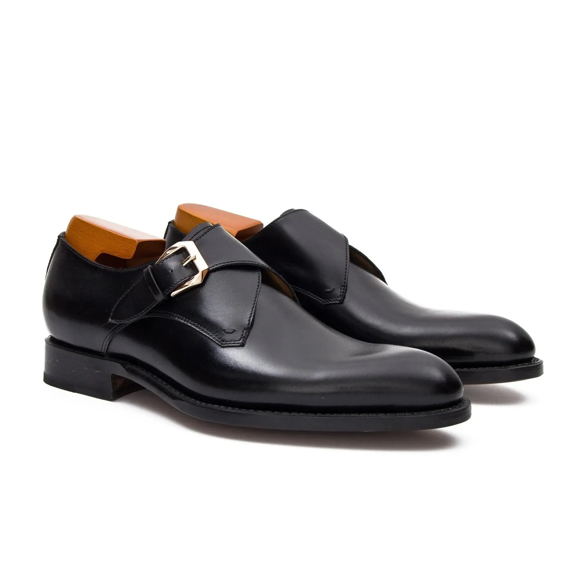 Goodyear Welted Calfskin Monk Strap Shoes