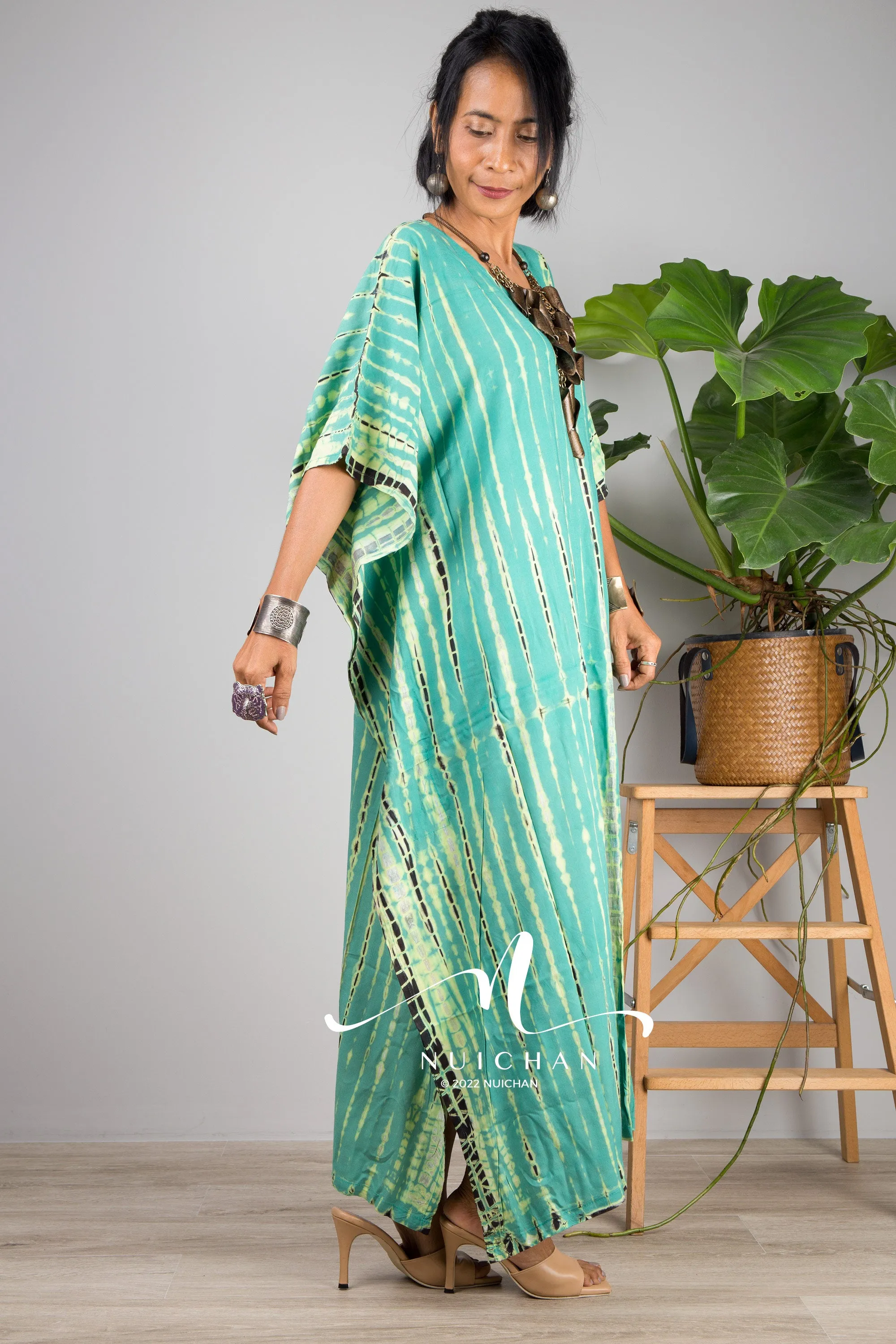 Green Tie dye kaftan