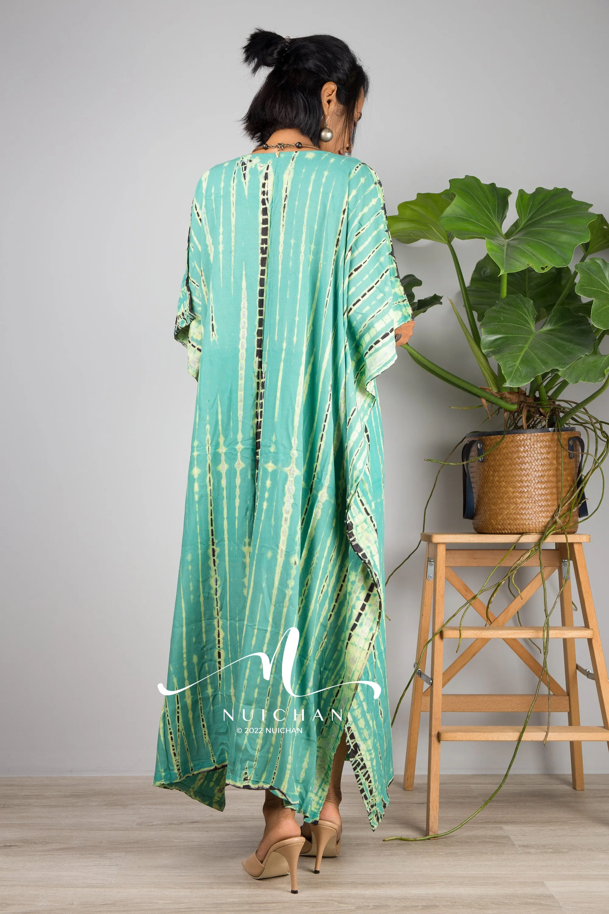 Green Tie dye kaftan