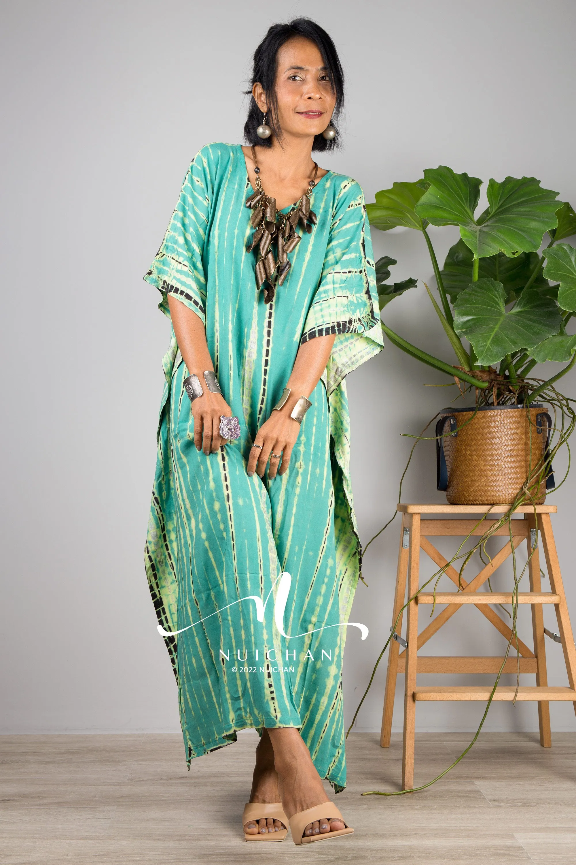 Green Tie dye kaftan