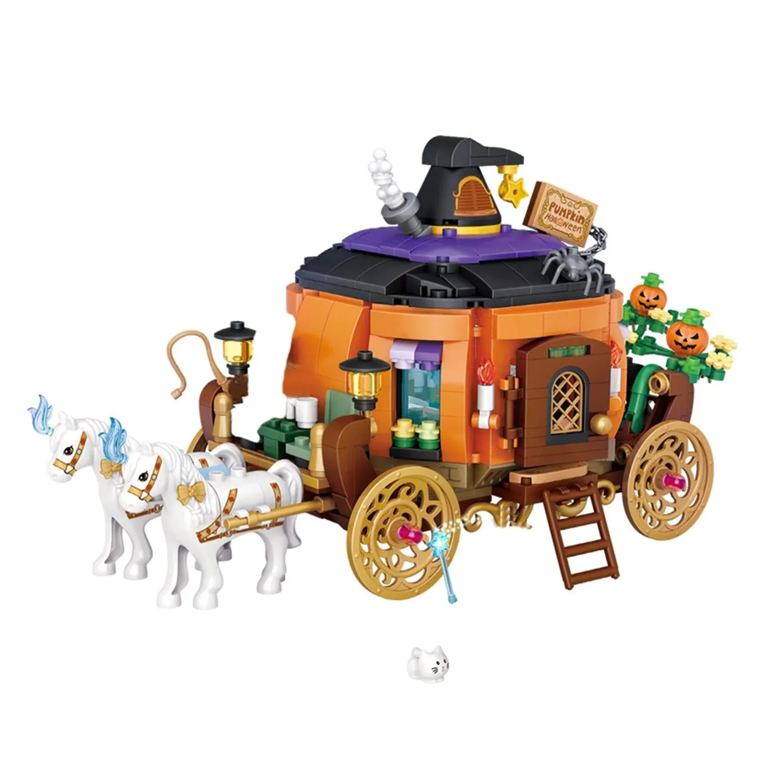 Halloween Hut & Carriage A Spooky Nano Building Block Set