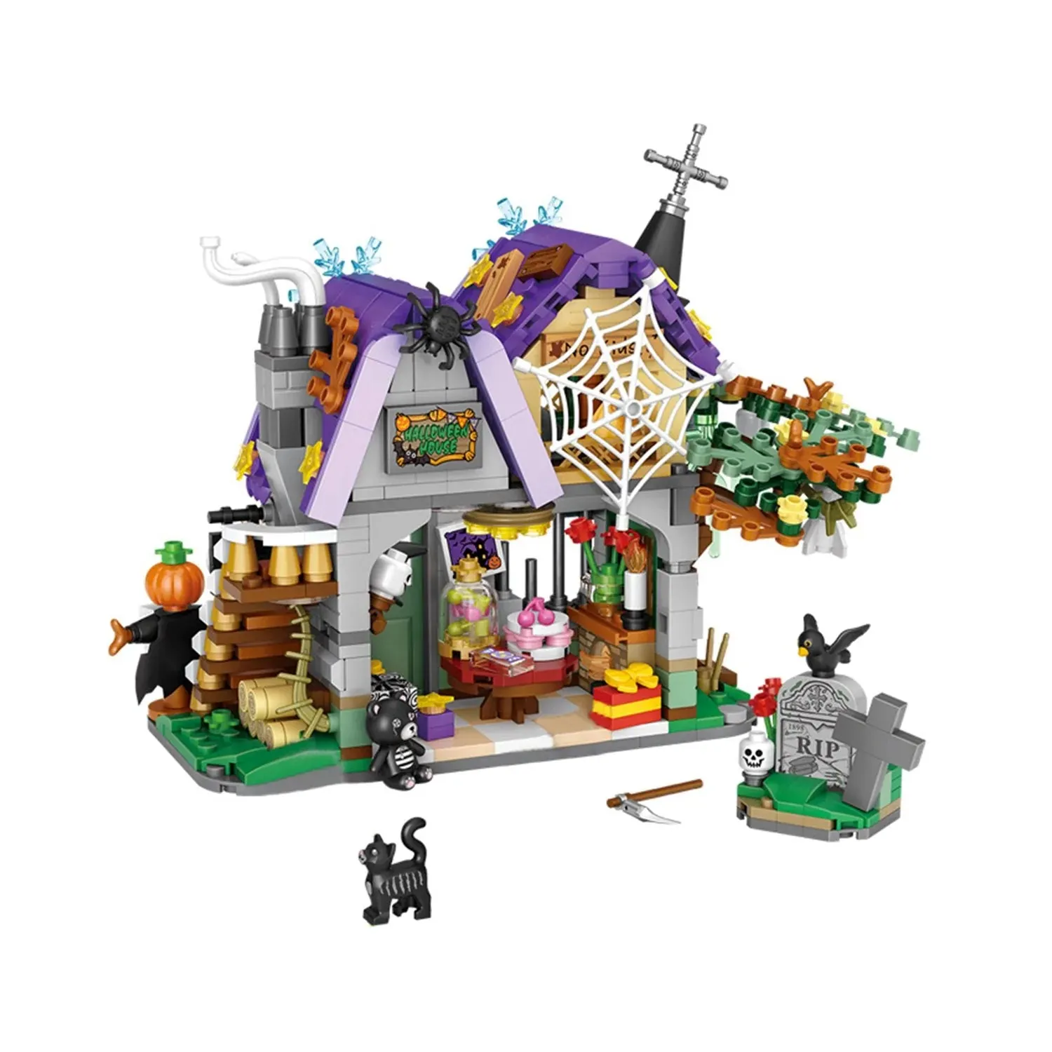 Halloween Hut & Carriage A Spooky Nano Building Block Set