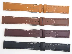 HAND MADE LEATHER STRAP WITH CONTRAST STITCHING