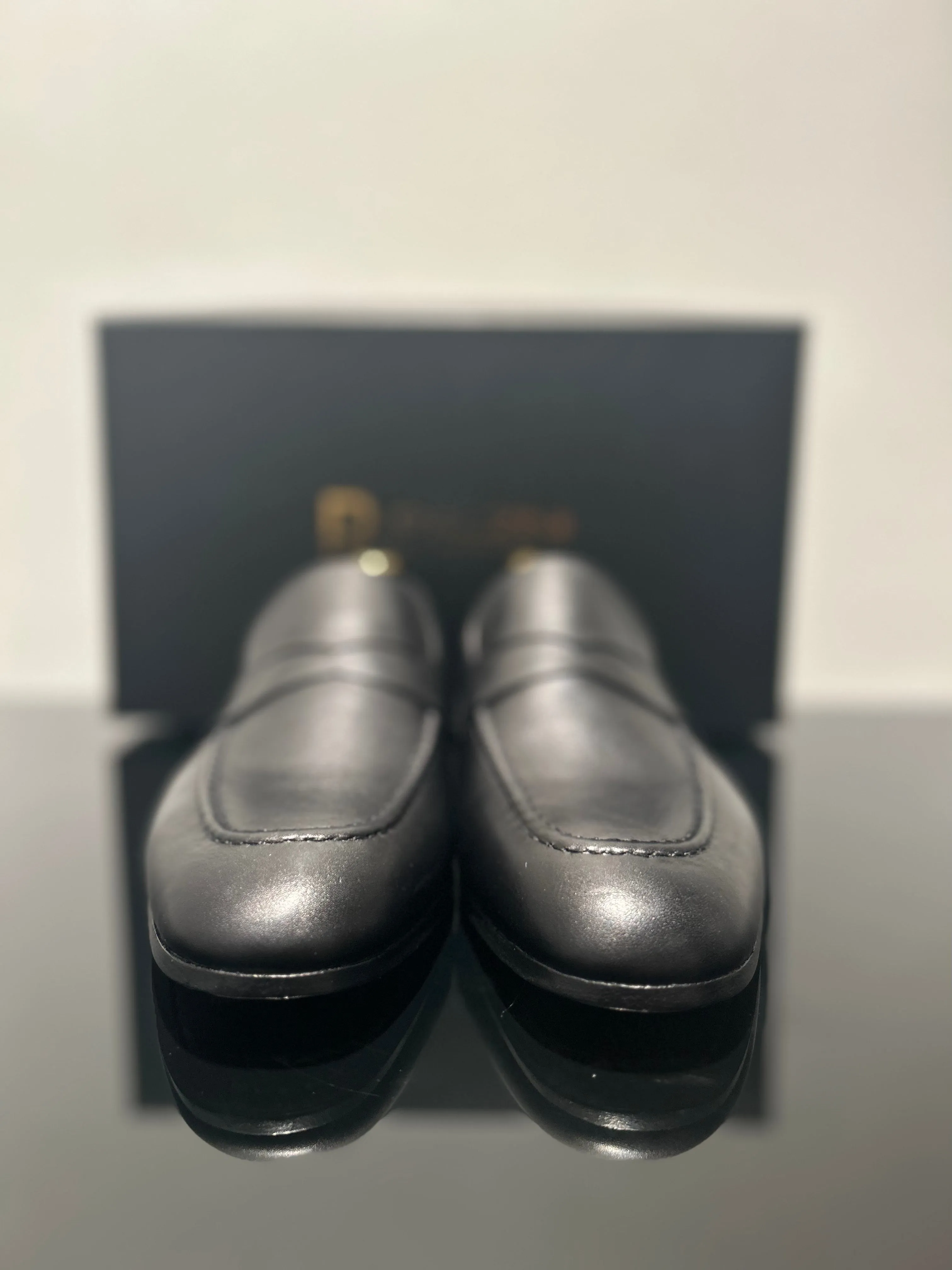 HANDMADE BLACK LEATHER SLIP-ON