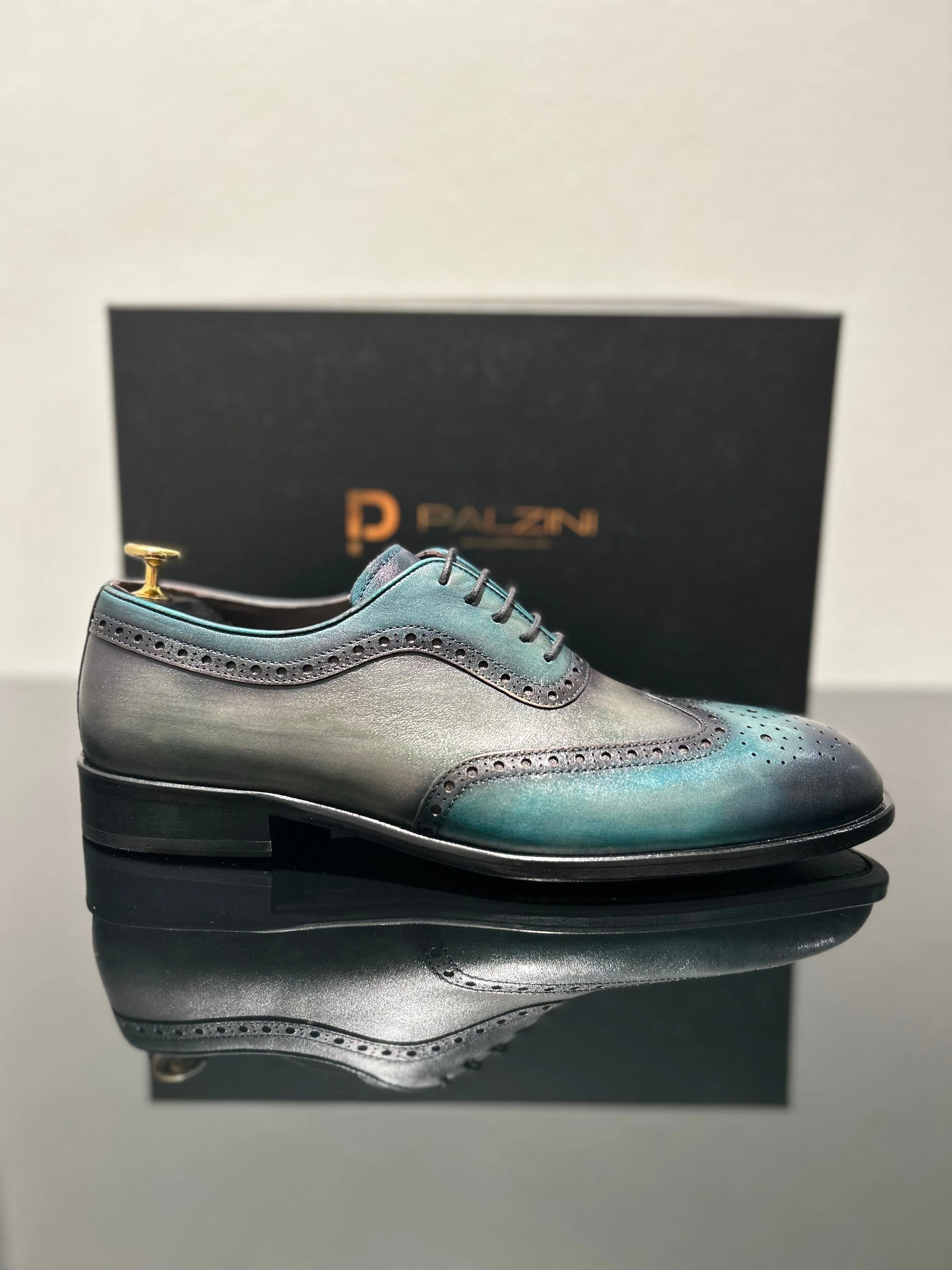 HANDMADE BLUE-GREEN BROGUE