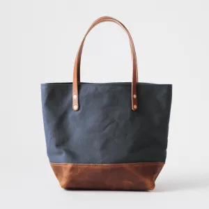 Heather Blue Canvas Panel Tote