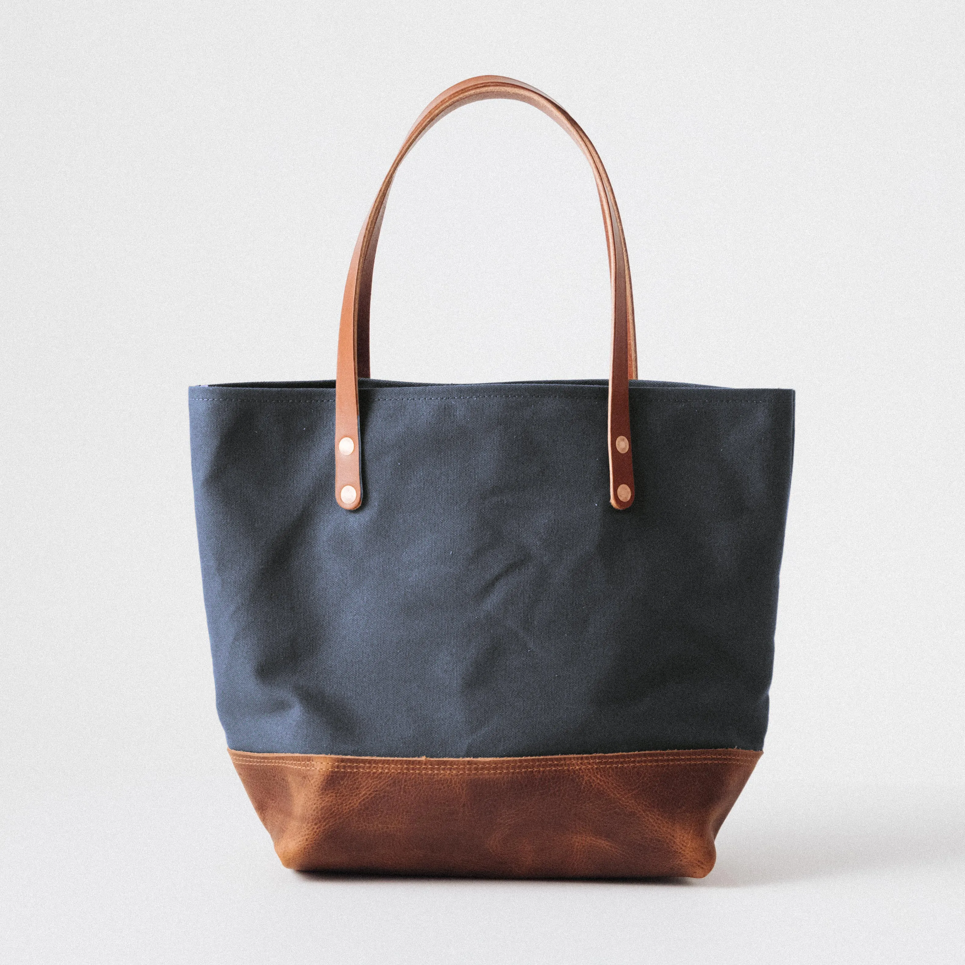 Heather Blue Canvas Panel Tote