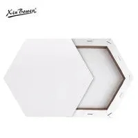 Hexagon Painting Canvass with Wooden Frame - Set of 4