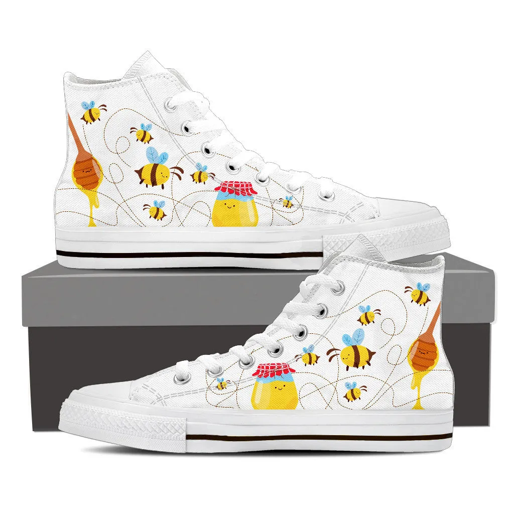 HONEY POT BEE HIGH-TOP SHOES WOMEN - FREE SHIPPING WORLDWIDE