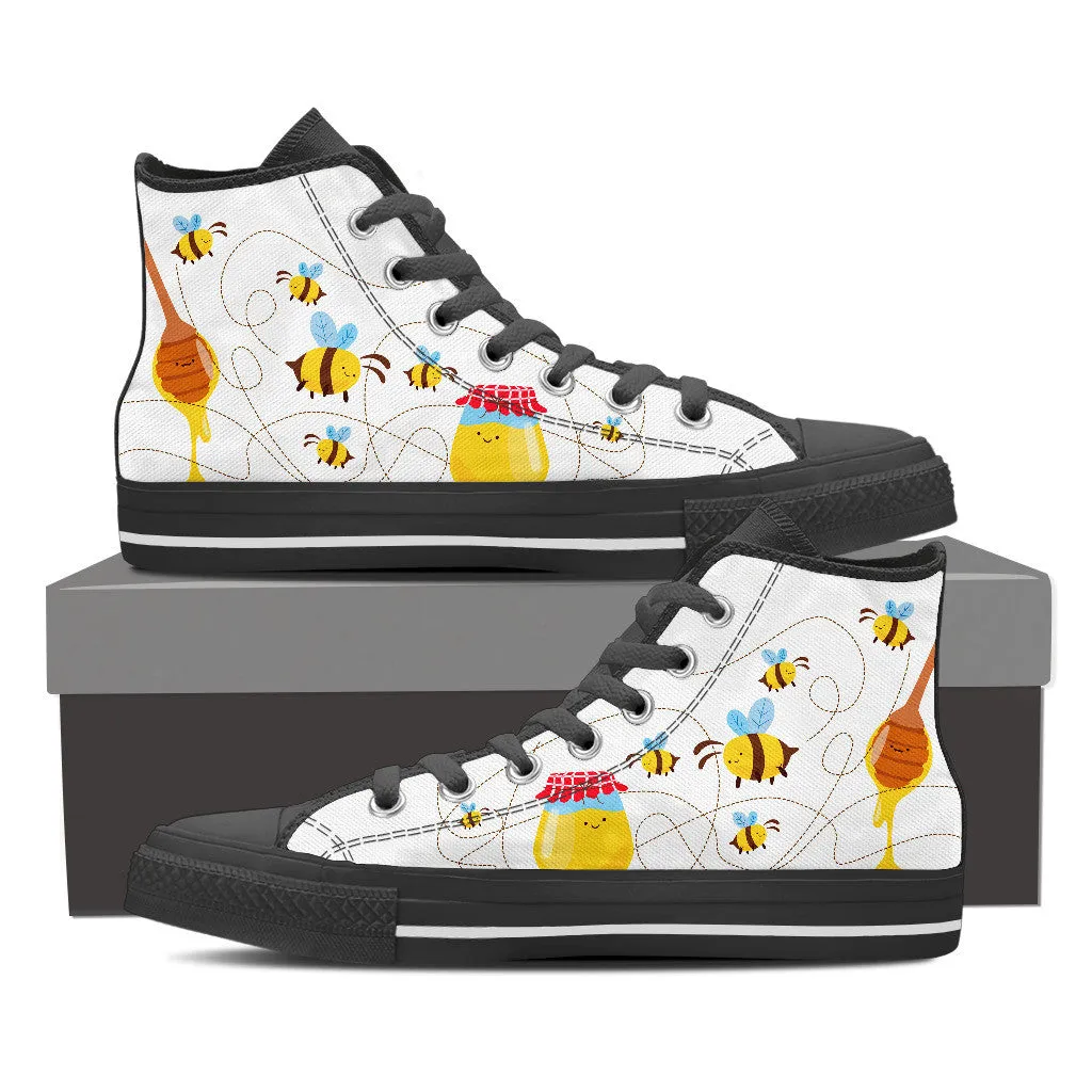 HONEY POT BEE HIGH-TOP SHOES WOMEN - FREE SHIPPING WORLDWIDE