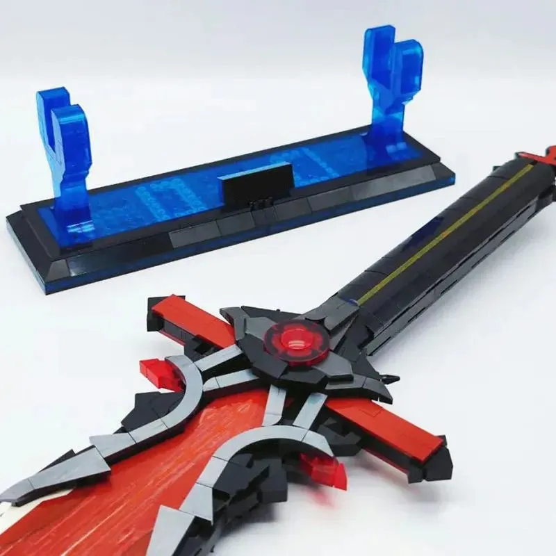 Japanese Anime Red Purple Sword Building Block