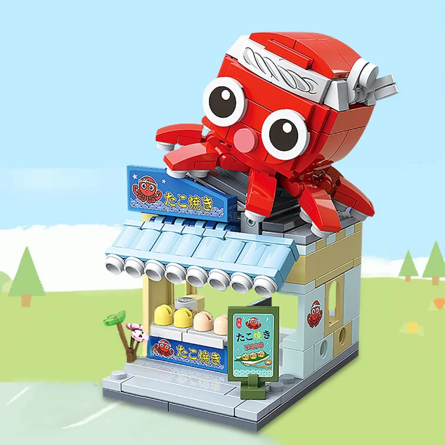 Japanese Seafood Street Stalls Micro Building Sets