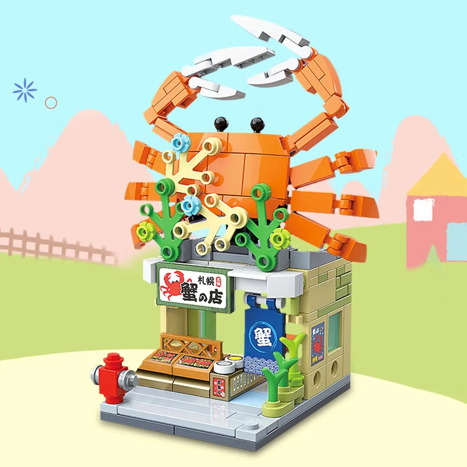 Japanese Seafood Street Stalls Micro Building Sets