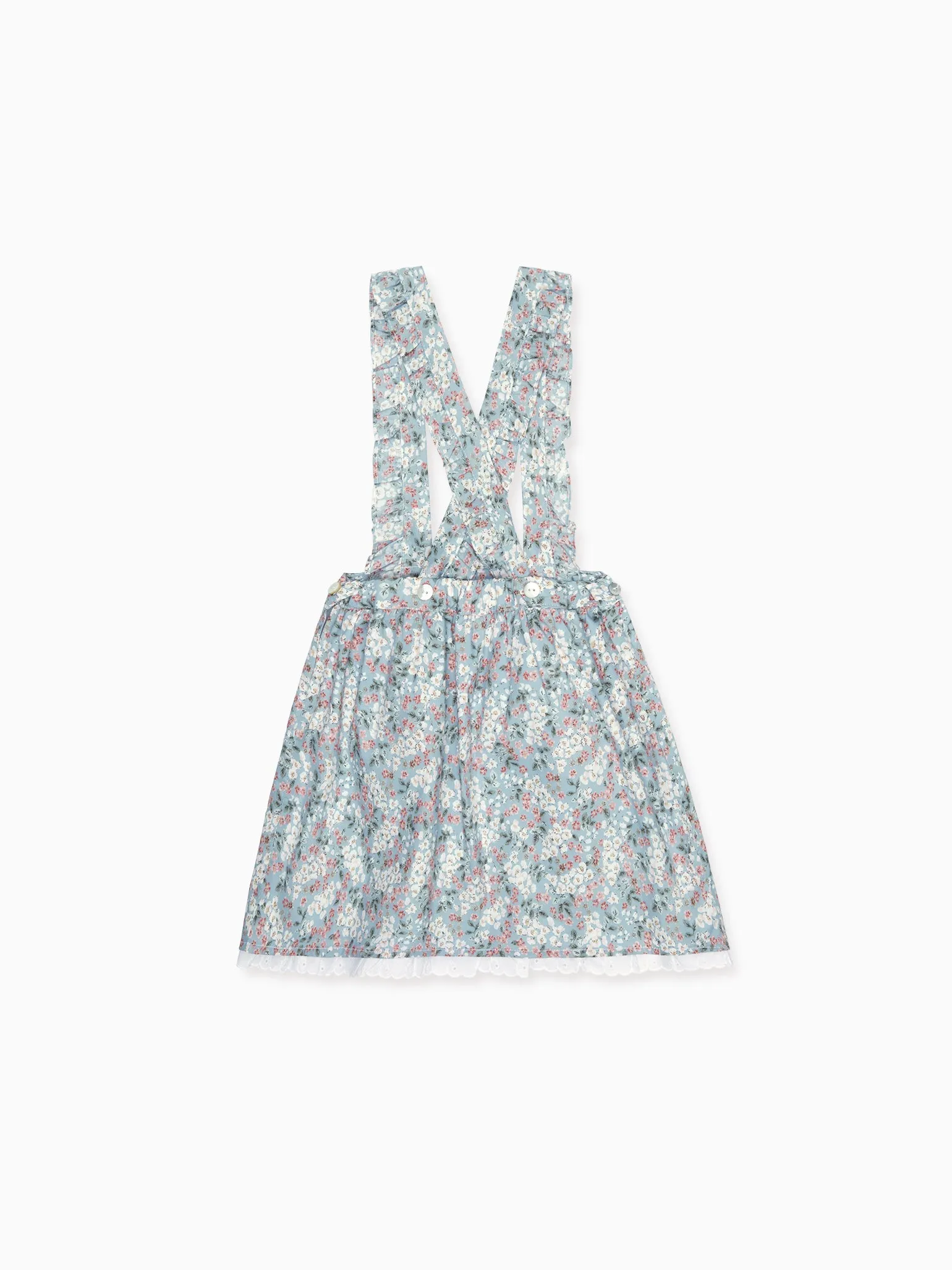 Light Blue Floral Agata Girl Cotton Skirt