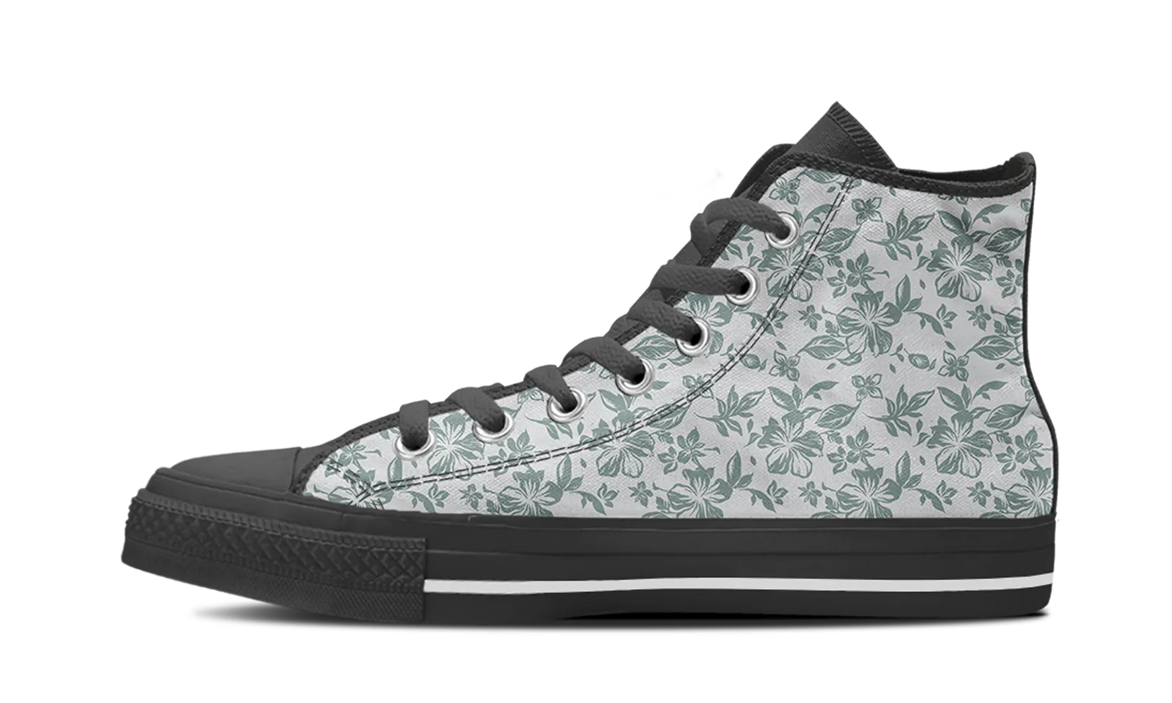 LIGHT TROPICAL FLOWERS HIGH-TOP SHOES MEN - FREE SHIPPING WORLDWIDE