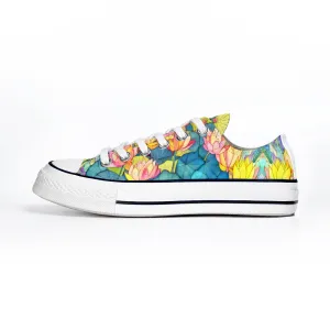 Lotus Flowers Collection - Classic Unisex Low Top Canvas Sneakers