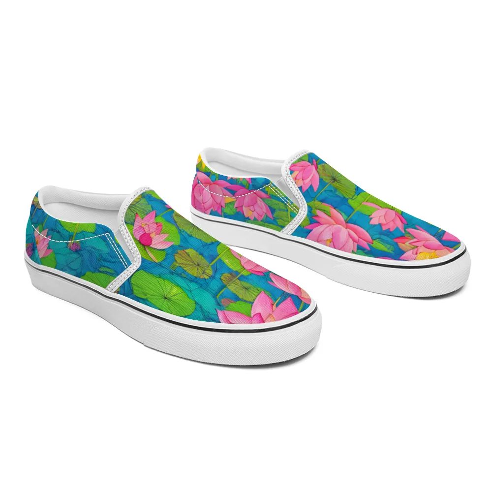 Lotus Flowers Collection - Unisex Slip-On Canvas Sneakers